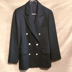 Marks & Spencer Black/Navy Wool Blazer Sz 10P